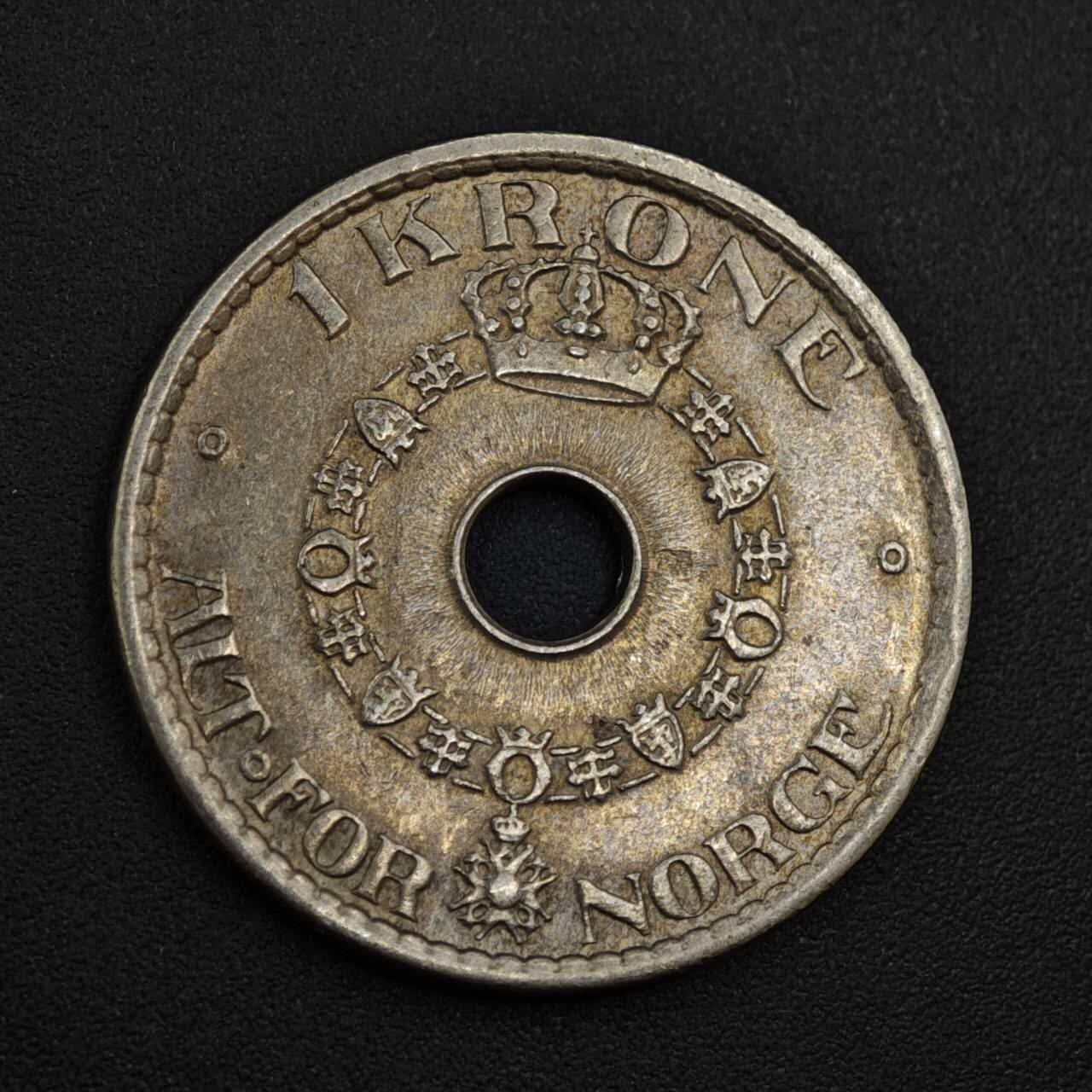 【淘币小摊】实时拍第八百零四拍   散币银币场   满百包邮可预留二周 每周一统一发货   挪威1946年1克朗镍币