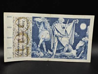 【淘币小摊】限时拍第八百零五拍  纸币场  满百包邮可预留两周  周一统一发货  - 瑞士1964年100法郎纸币大票幅【有折】