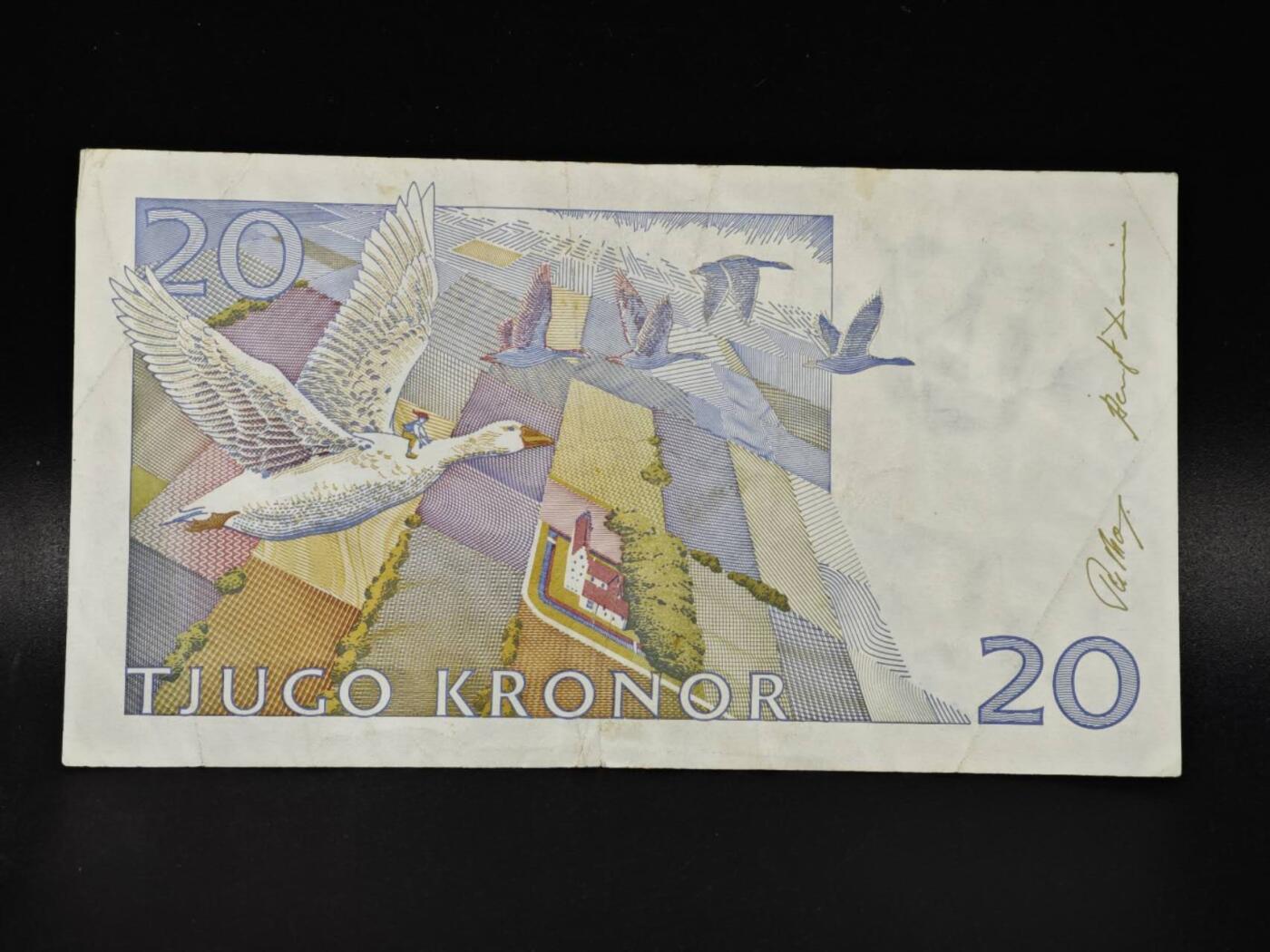 【淘币小摊】限时拍第八百零五拍  纸币场  满百包邮可预留两周  周一统一发货  瑞典20克朗纸币【有折】