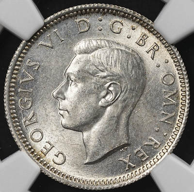 修遠堂世界钱币第九十四期 - NGC MS65 1944年英国6便士银币