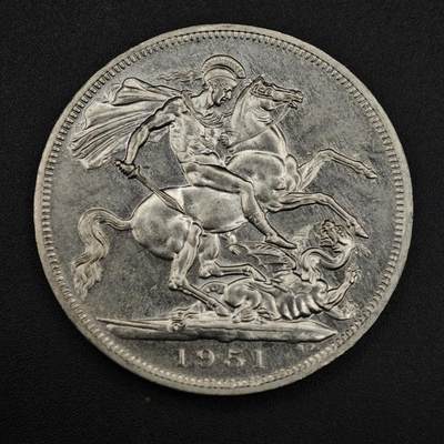 【淘币小摊】限时拍第八百零七拍  克朗币邮币封场  满百包邮可预留两周  周一统一发货  -  英国1951年乔治六世镍马剑克朗