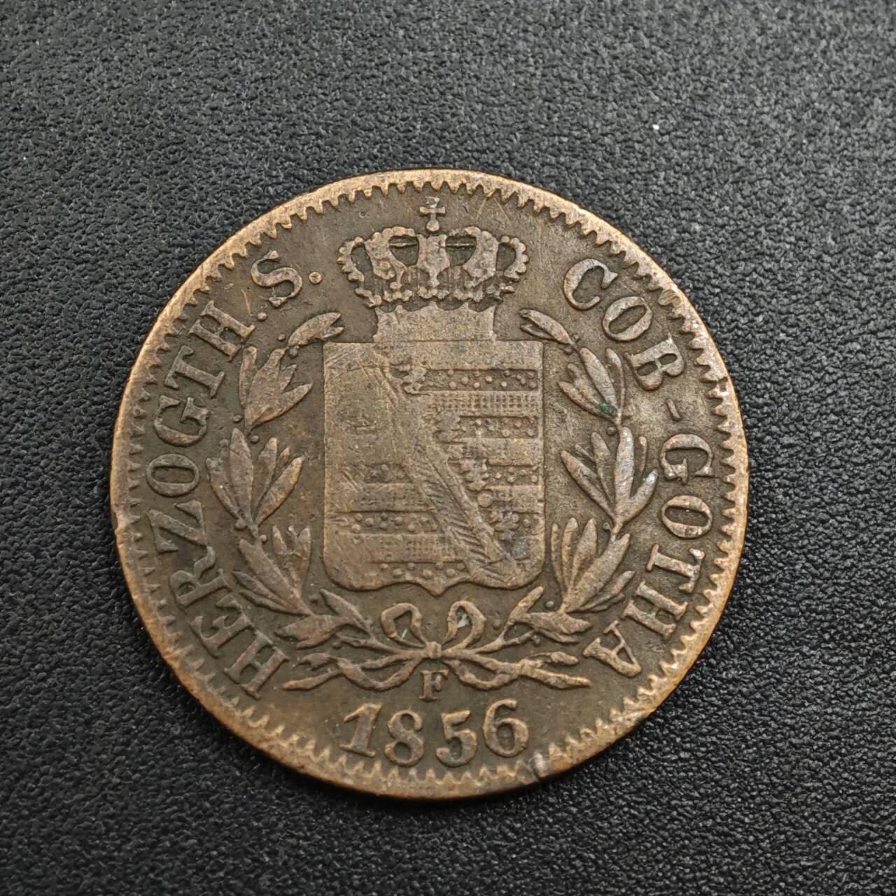 【淘币小摊】实时拍第八百零四拍   散币银币场   满百包邮可预留二周 每周一统一发货   德国1856年2芬妮铜币