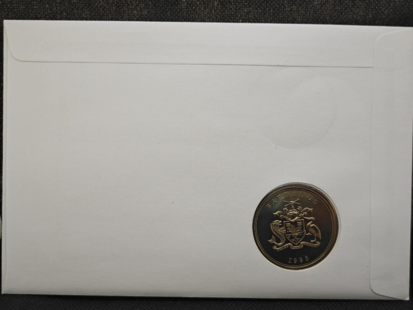 【淘币小摊】限时拍第八百零七拍  克朗币邮币封场  满百包邮可预留两周  周一统一发货   巴巴多斯1995年二战胜利50周年5元纪念币邮币封