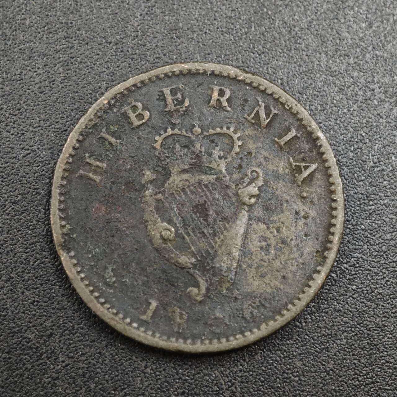 【淘币小摊】实时拍第八百零四拍   散币银币场   满百包邮可预留二周 每周一统一发货   爱尔兰1806年乔治三世法新铜币