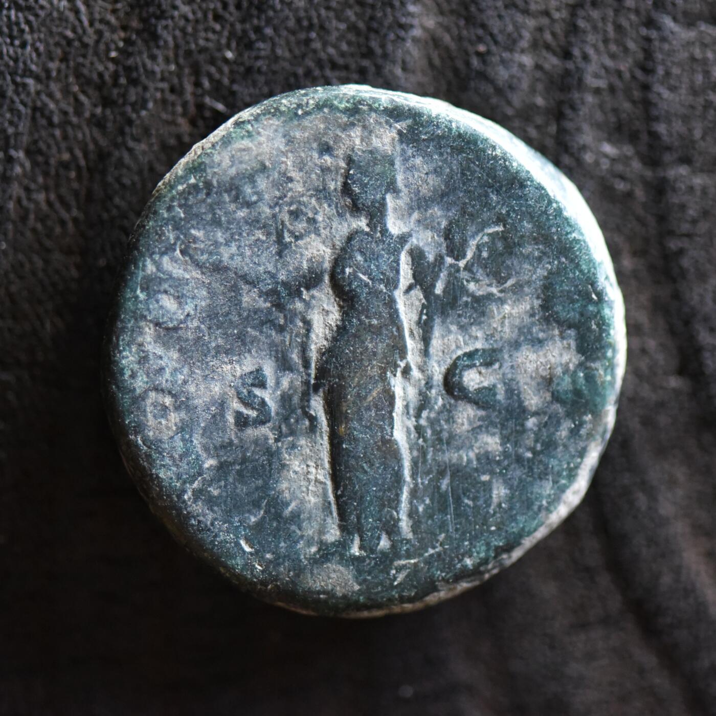 【良泉】第42期【自动场】12月4日晚19.30点开拍！99枚域外古代钱币专场  13.01克，公元139年【古罗马】五贤帝——安东尼·庇护，幸福女神，都庞第（双阿斯）铜币，克