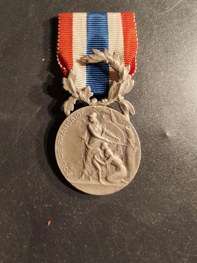 老王徽章第165期 -  法国银级内务部服役奖章    950银    13.8g