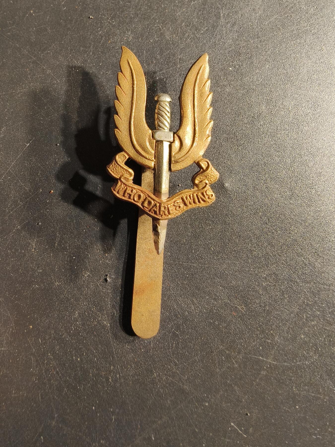 老王徽章第165期 英国SAS特别空勤团帽徽     二战 