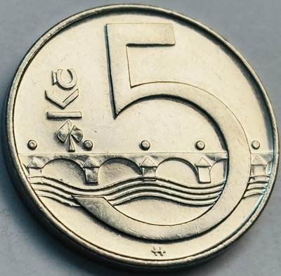 文馨钱币收藏第 282 场，【 长期接收代拍品】，加拿大老铜代用币，银币，德三系列场 - 原光品相 2017 年捷克 5 克朗