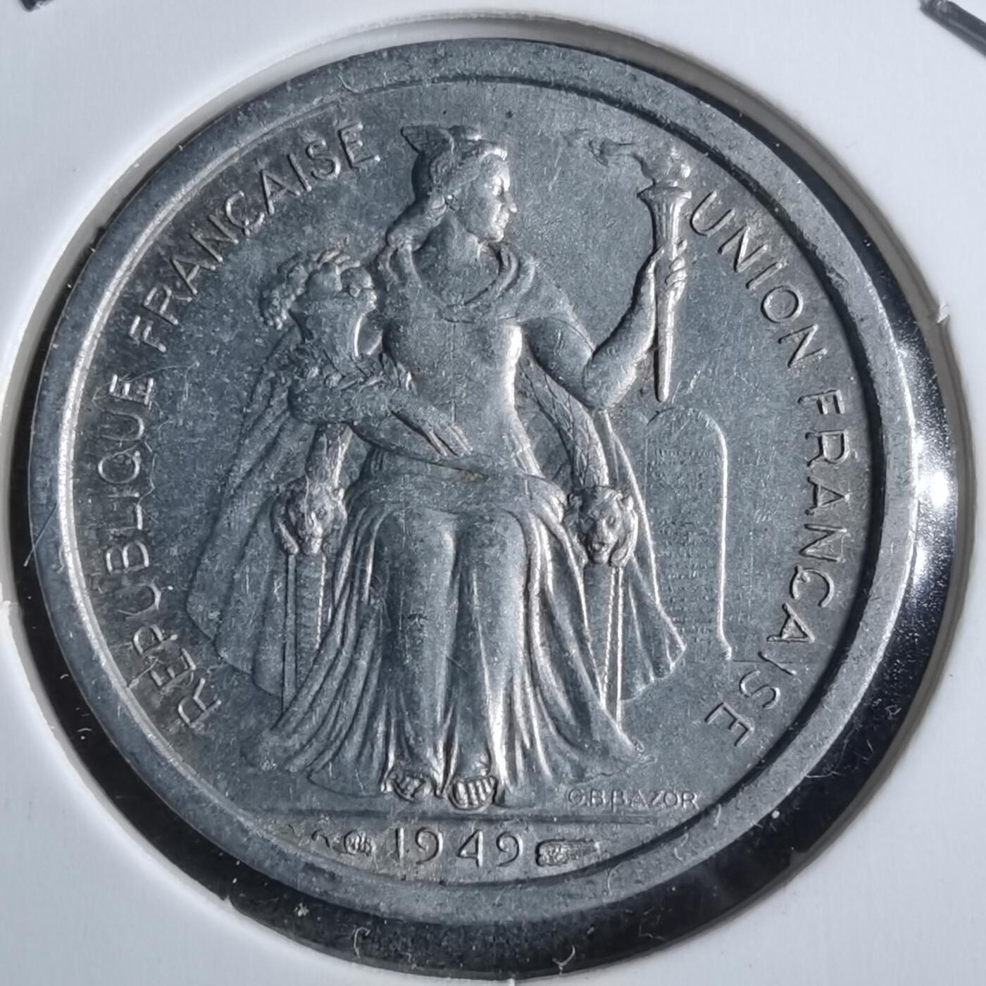 沼泽如烟--第912场 法属新喀里多尼亚1949年1法郎