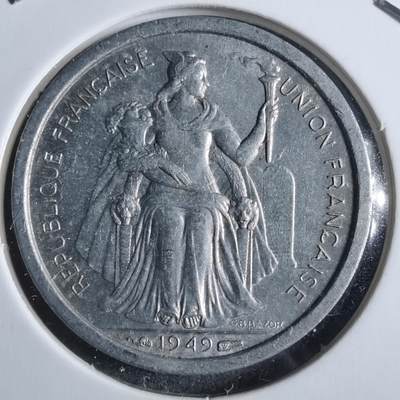 沼泽如烟--第912场 - 法属新喀里多尼亚1949年1法郎