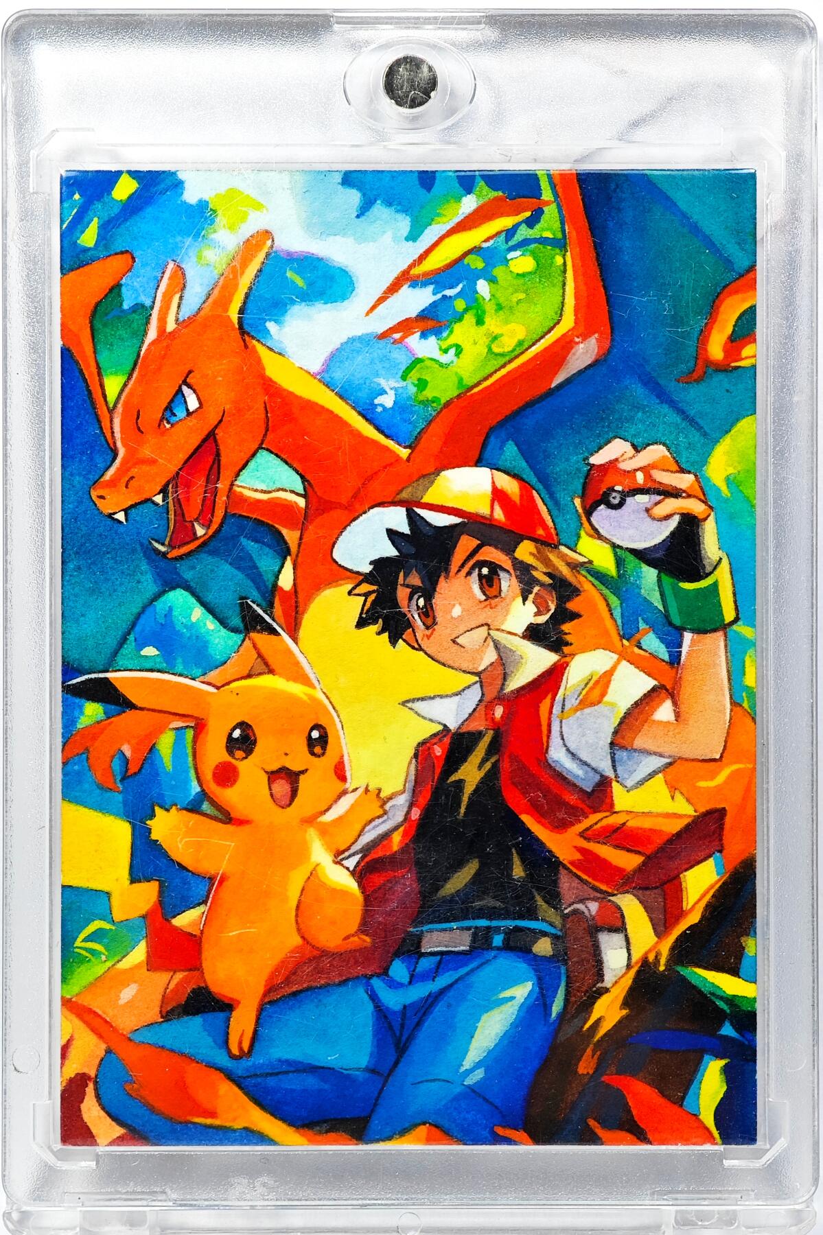 白泽拍卖卡牌手绘专场第29期（忽有故人心上过，回首山河已是秋） 2025 手绘卡 宝可梦  鱼月月亲签 卡砖封装