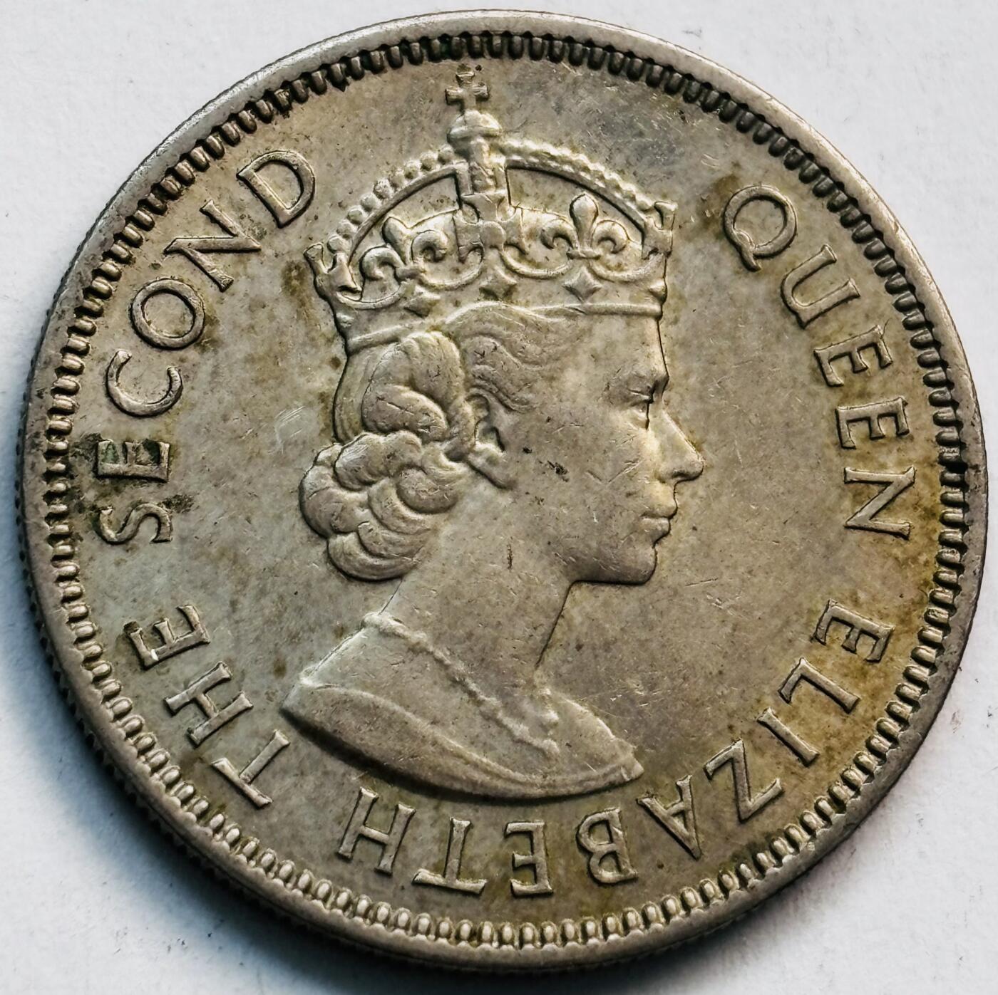 文馨钱币收藏第 282 场，【 长期接收代拍品】，加拿大老铜代用币，银币，德三系列场 1972 年英属香港女王大 5 毫