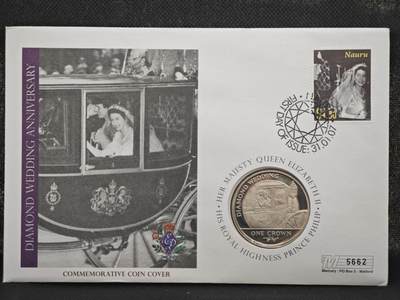 【淘币小摊】限时拍第八百零七拍  克朗币邮币封场  满百包邮可预留两周  周一统一发货  -   直布罗陀2007年女王大婚钻禧克朗纪念币邮币封