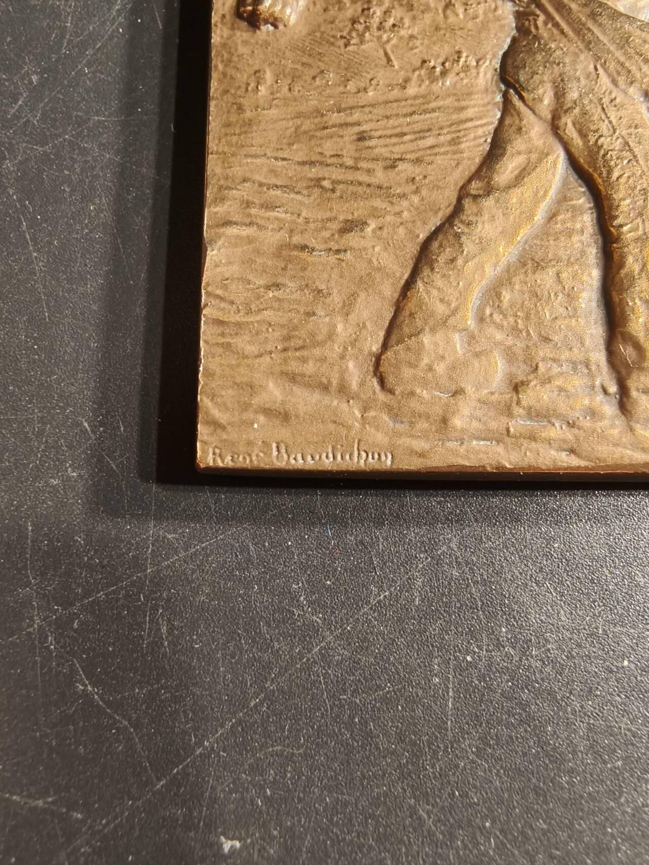 老王徽章第165期 法国农业方形大铜章     61×39mm.    76.6g