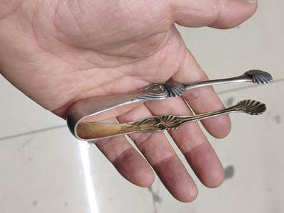 老银件 - 苏联银制糖夹子