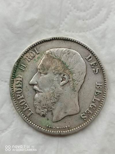 外国银币 - 1875年比利时5法郎大银币