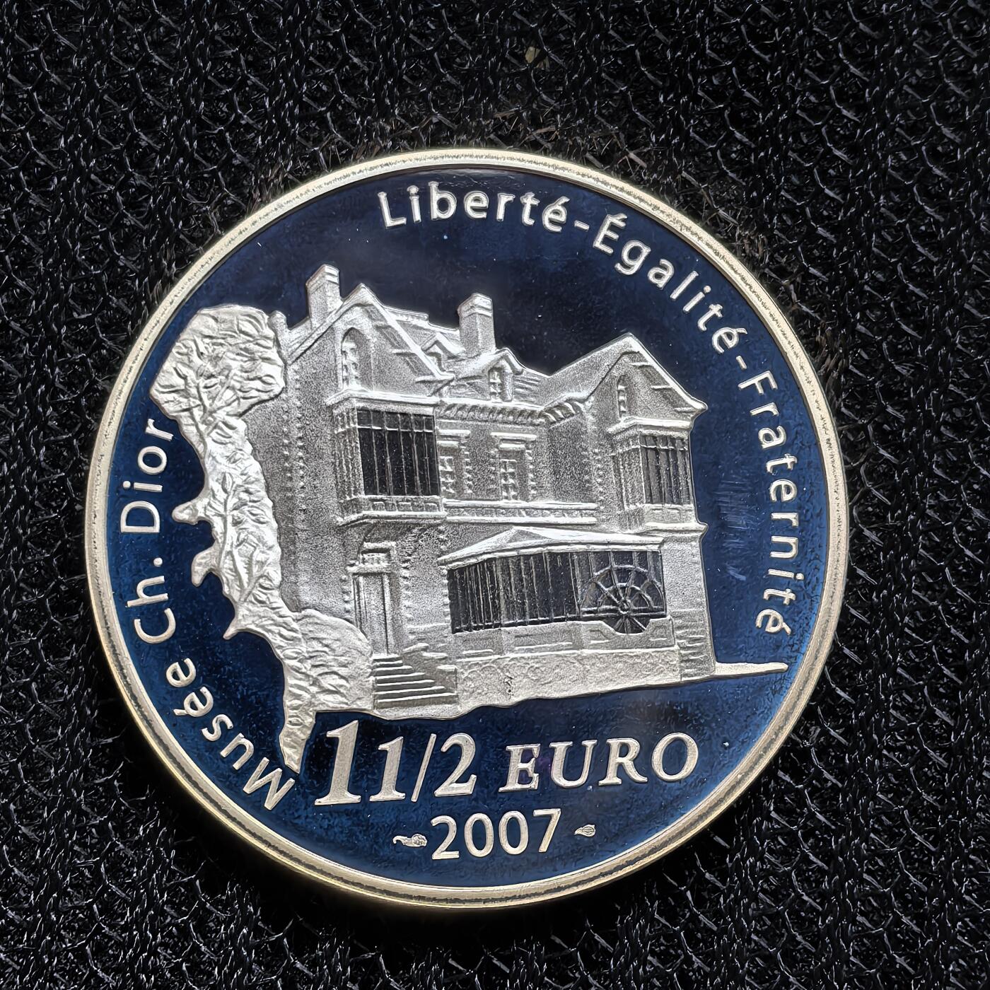 道一币馆币章第一百五十六场 原盒证 法国2007年知名品牌迪奥创始人逝世50周年10欧元精制银币