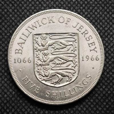 【淘币小摊】限时拍第八百零七拍  克朗币邮币封场  满百包邮可预留两周  周一统一发货  -   泽西岛1966年900周年5先令纪念币