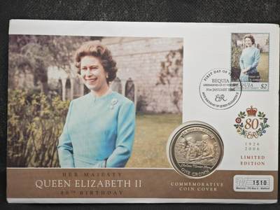 【淘币小摊】限时拍第八百零七拍  克朗币邮币封场  满百包邮可预留两周  周一统一发货  -  直布罗陀2005年女王80周岁克朗纪念币邮币封
