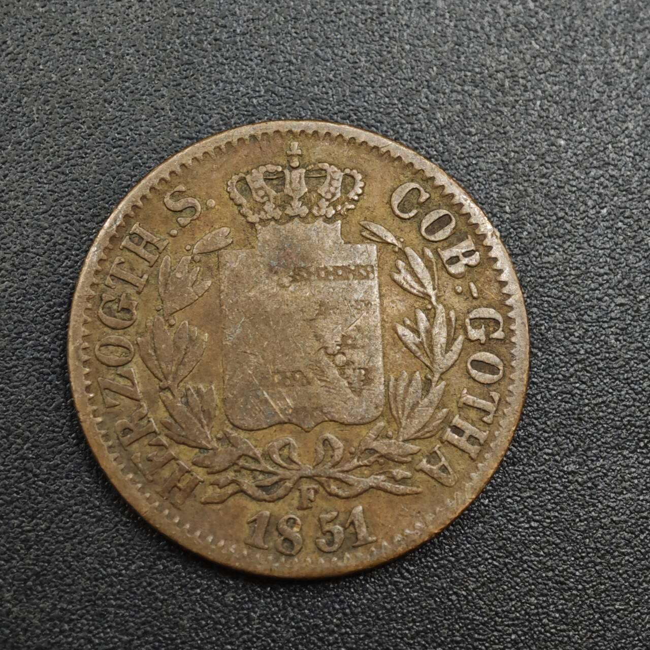 【淘币小摊】实时拍第八百零四拍   散币银币场   满百包邮可预留二周 每周一统一发货   德国1851年2芬妮铜币