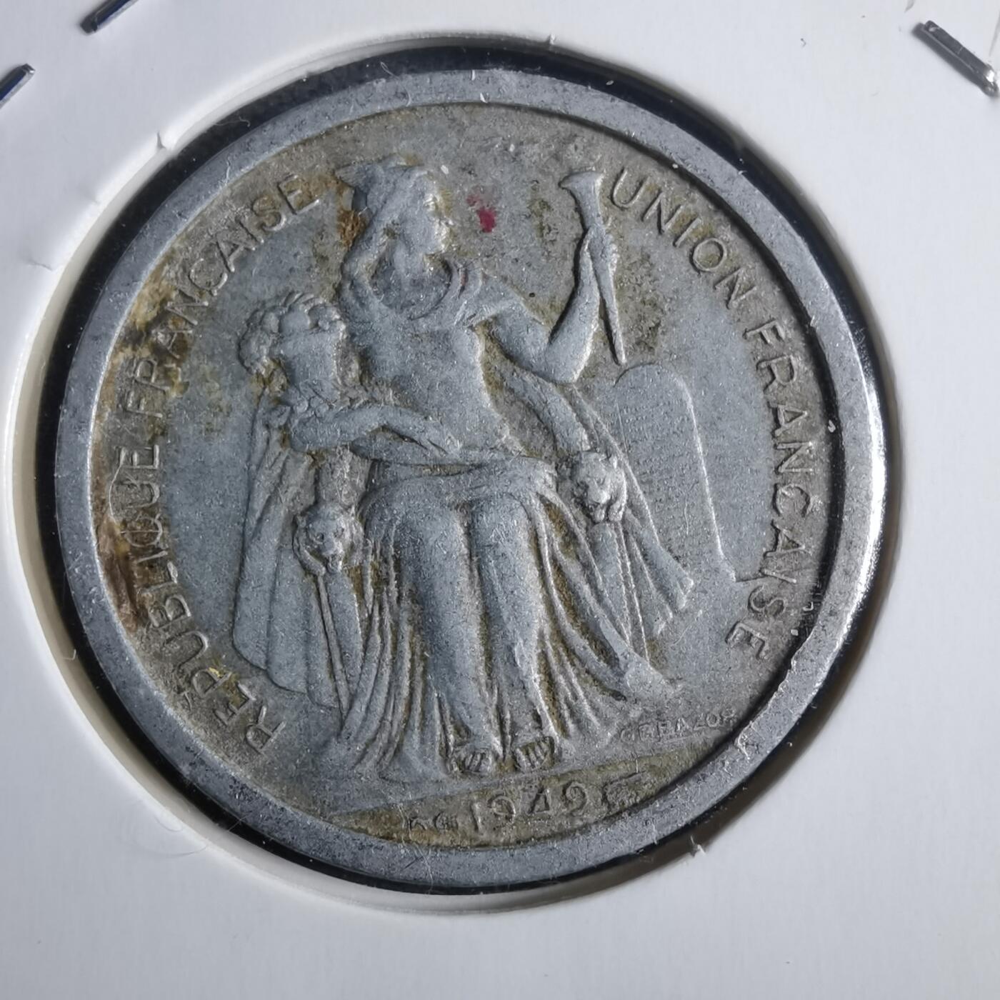 沼泽如烟--第912场 法属新喀里多尼亚1949年2法郎