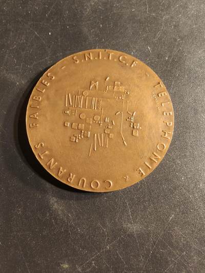 老王徽章第165期 - 法国弱电行业协会大铜章     直径50mm.    重量59g