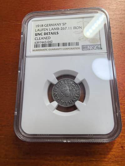 长老汇蛇年精选第七十七场拍卖 - 1918 德紧劳芬10芬尼铁币，NGC UNC，哥茨作品