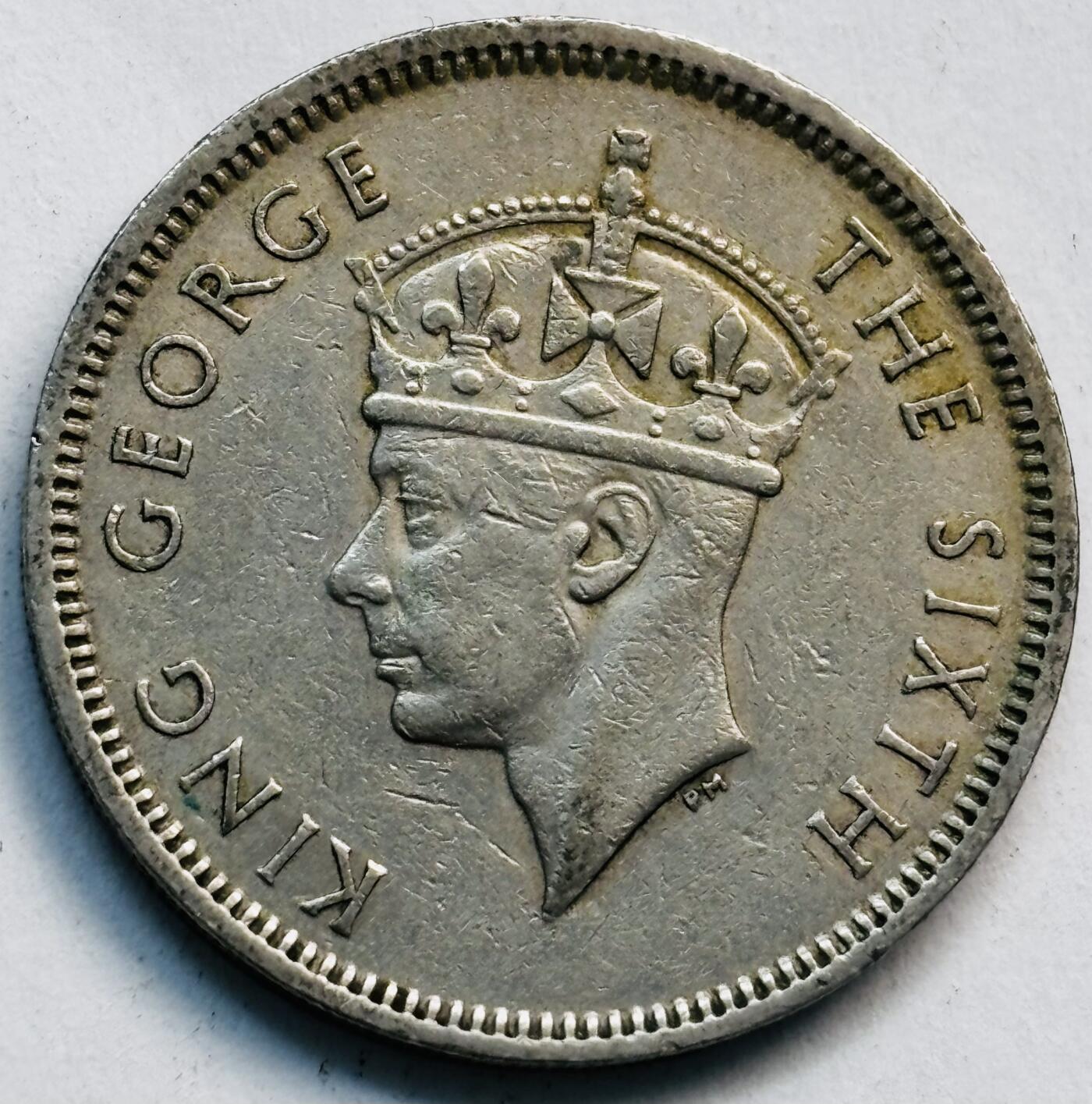 文馨钱币收藏第 282 场，【 长期接收代拍品】，加拿大老铜代用币，银币，德三系列场 1951 年英属香港乔治六世大 5 毫独年份