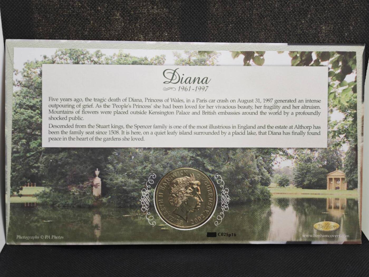 【淘币小摊】限时拍第八百零七拍  克朗币邮币封场  满百包邮可预留两周  周一统一发货   根西2002年戴安娜5镑纪念币邮币封