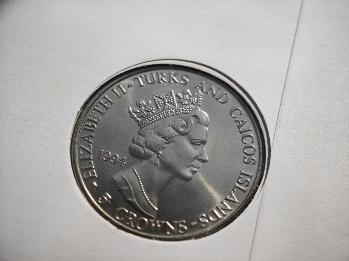 【淘币小摊】限时拍第八百零七拍  克朗币邮币封场  满百包邮可预留两周  周一统一发货    特克斯凯科斯1994年诺曼底登陆50周年5克朗纪念币邮币封 