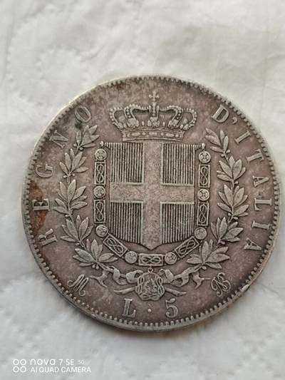 外国银币 1873年意大利5里拉大银币
