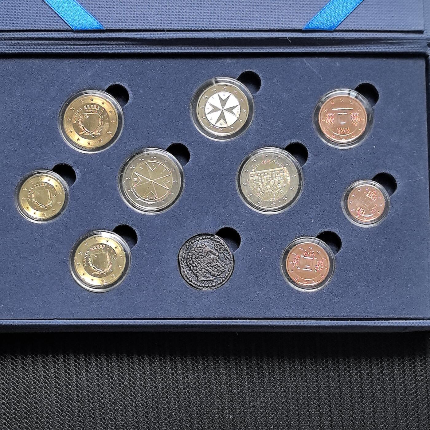 道一币馆币章第一百五十六场 原盒证 马耳他2012年欧元套币九枚+纪念章 含2欧元纪念币 盒底有脱胶