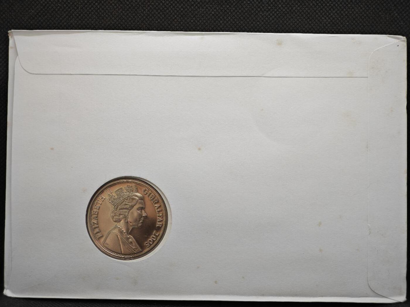 【淘币小摊】限时拍第八百零七拍  克朗币邮币封场  满百包邮可预留两周  周一统一发货   直布罗陀2005年女王80周岁克朗纪念币邮币封