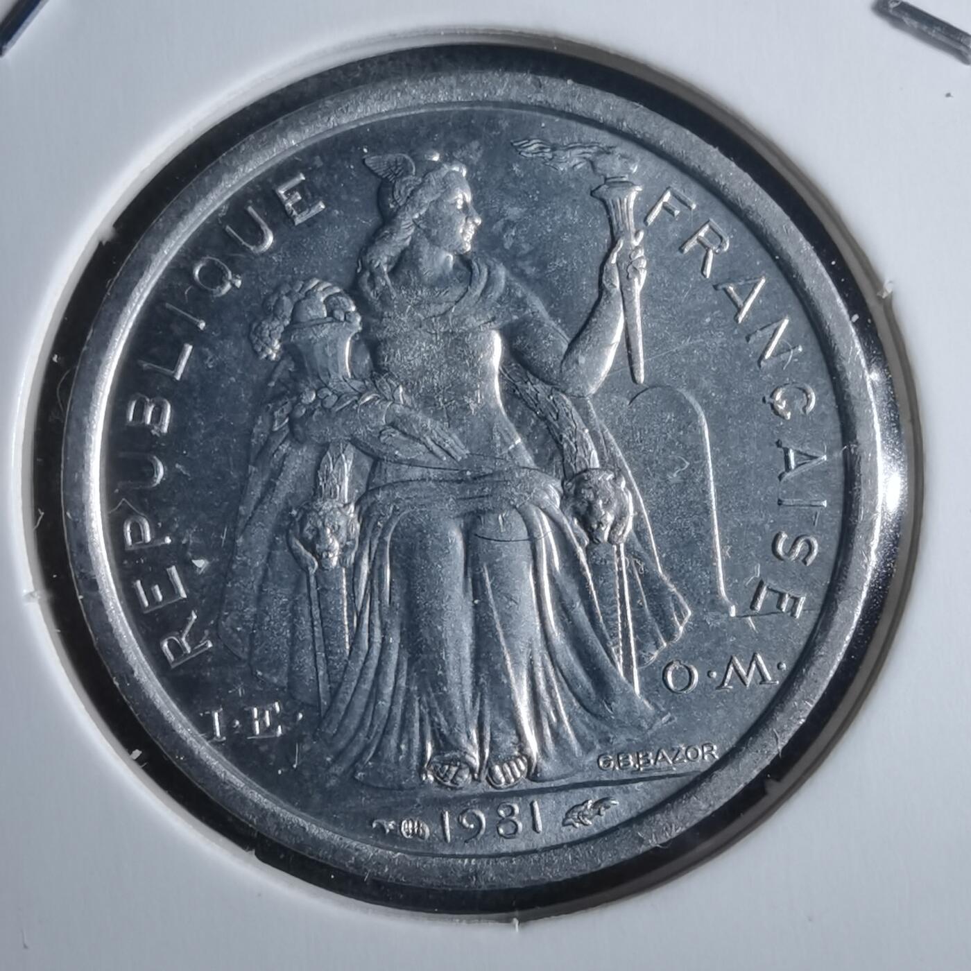 沼泽如烟--第912场 法属新喀里多尼亚1981年1法郎