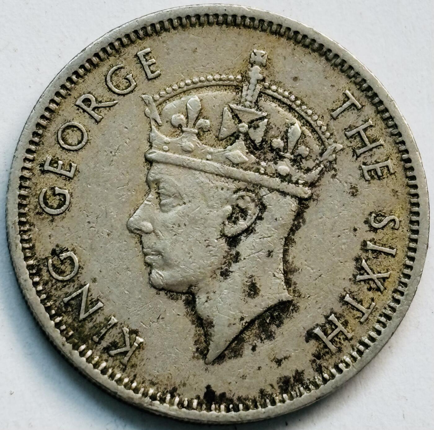 文馨钱币收藏第 282 场，【 长期接收代拍品】，加拿大老铜代用币，银币，德三系列场 1951 年英属香港乔治六世大 5 毫独年份