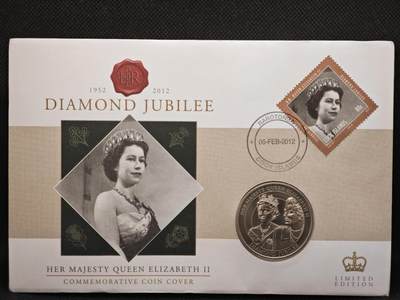 【淘币小摊】限时拍第八百零七拍  克朗币邮币封场  满百包邮可预留两周  周一统一发货  -  库克群岛2012年女王登基60周年1元纪念币邮币封