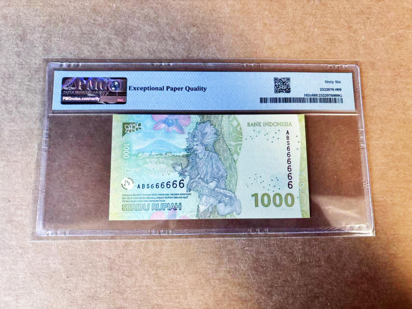 【Blue Auction】世界纸币精拍第754期——18级TOP拍卖/信誉/品质/专业/高效💫 【全同6】印尼 2022年1000卢比 PMG66EPQ 