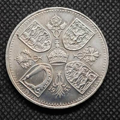 【淘币小摊】限时拍第八百零七拍  克朗币邮币封场  满百包邮可预留两周  周一统一发货  -   英国1953年女王加冕5先令纪念币