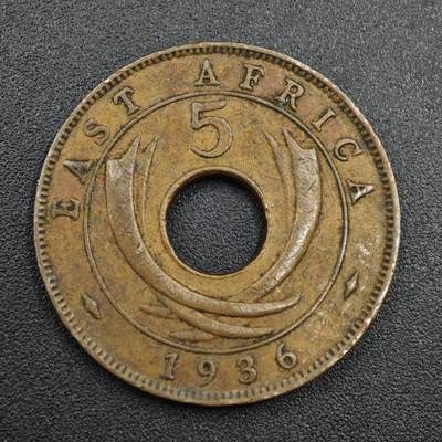 【淘币小摊】实时拍第八百零四拍   散币银币场   满百包邮可预留二周 每周一统一发货   - 英属东非1936年爱德华八世5分铜币