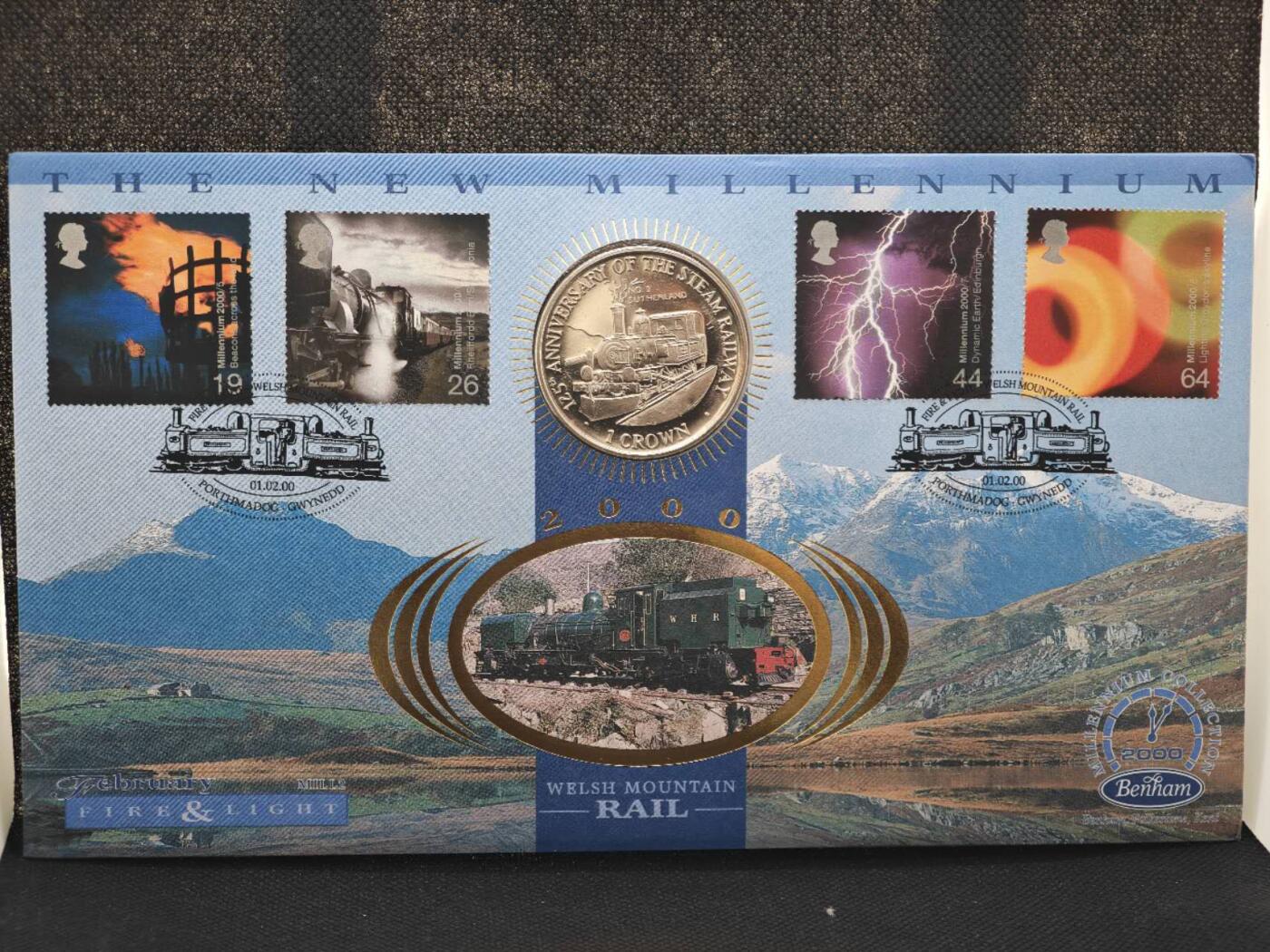 【淘币小摊】限时拍第八百零七拍  克朗币邮币封场  满百包邮可预留两周  周一统一发货   马恩岛1998年铁路125周年克朗纪念币邮币封