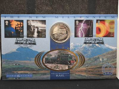 【淘币小摊】限时拍第八百零七拍  克朗币邮币封场  满百包邮可预留两周  周一统一发货  -  马恩岛1998年铁路125周年克朗纪念币邮币封