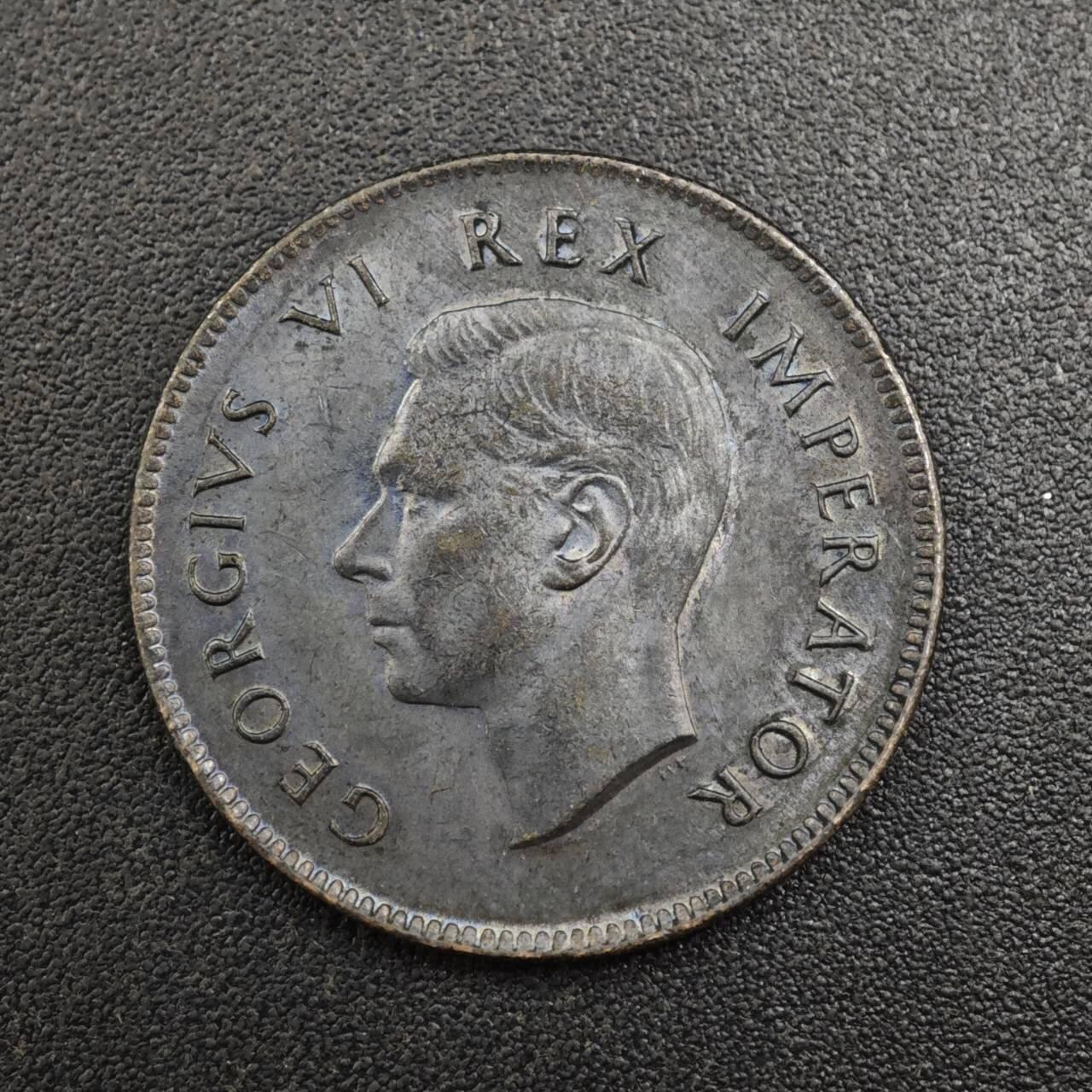 【淘币小摊】实时拍第八百零四拍   散币银币场   满百包邮可预留二周 每周一统一发货   南非1942年乔治六世1/4便士铜币