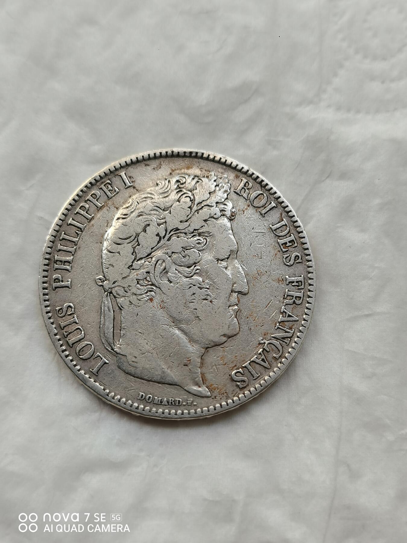 外国银币 1833年法国5法郎大银币