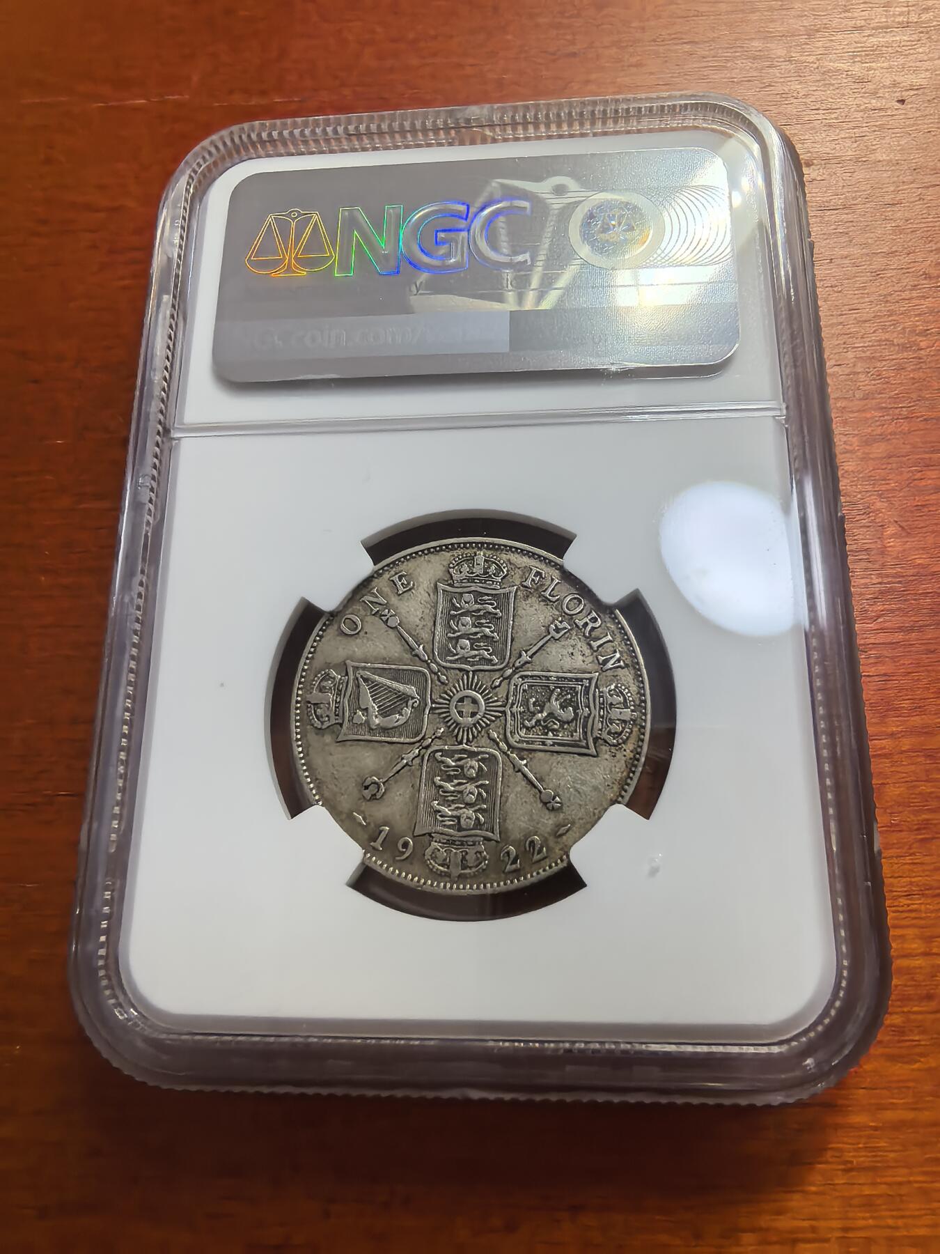 长老汇蛇年精选第七十七场拍卖 1922 英国乔治五世2先令银币，NGC VF25
