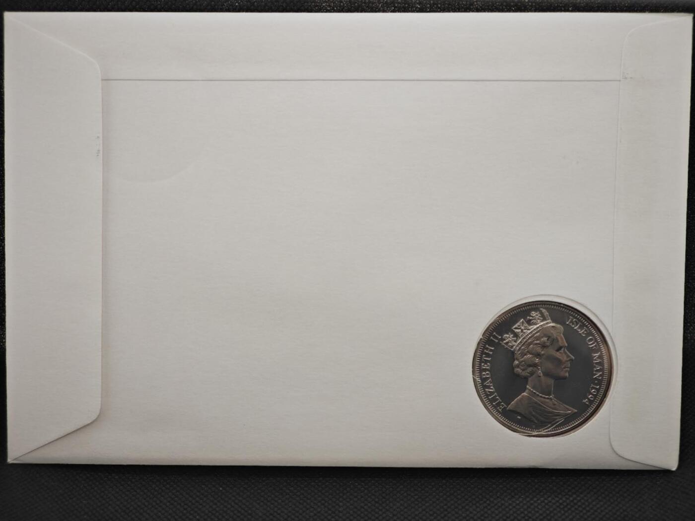 【淘币小摊】限时拍第八百零七拍  克朗币邮币封场  满百包邮可预留两周  周一统一发货    马恩岛1994年诺曼底登陆50周年克朗纪念币邮币封