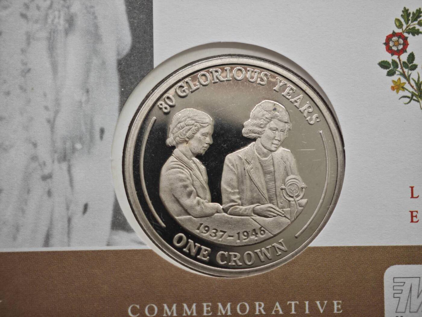 【淘币小摊】限时拍第八百零七拍  克朗币邮币封场  满百包邮可预留两周  周一统一发货    直布罗陀2006年女王80周岁克朗纪念币邮币封