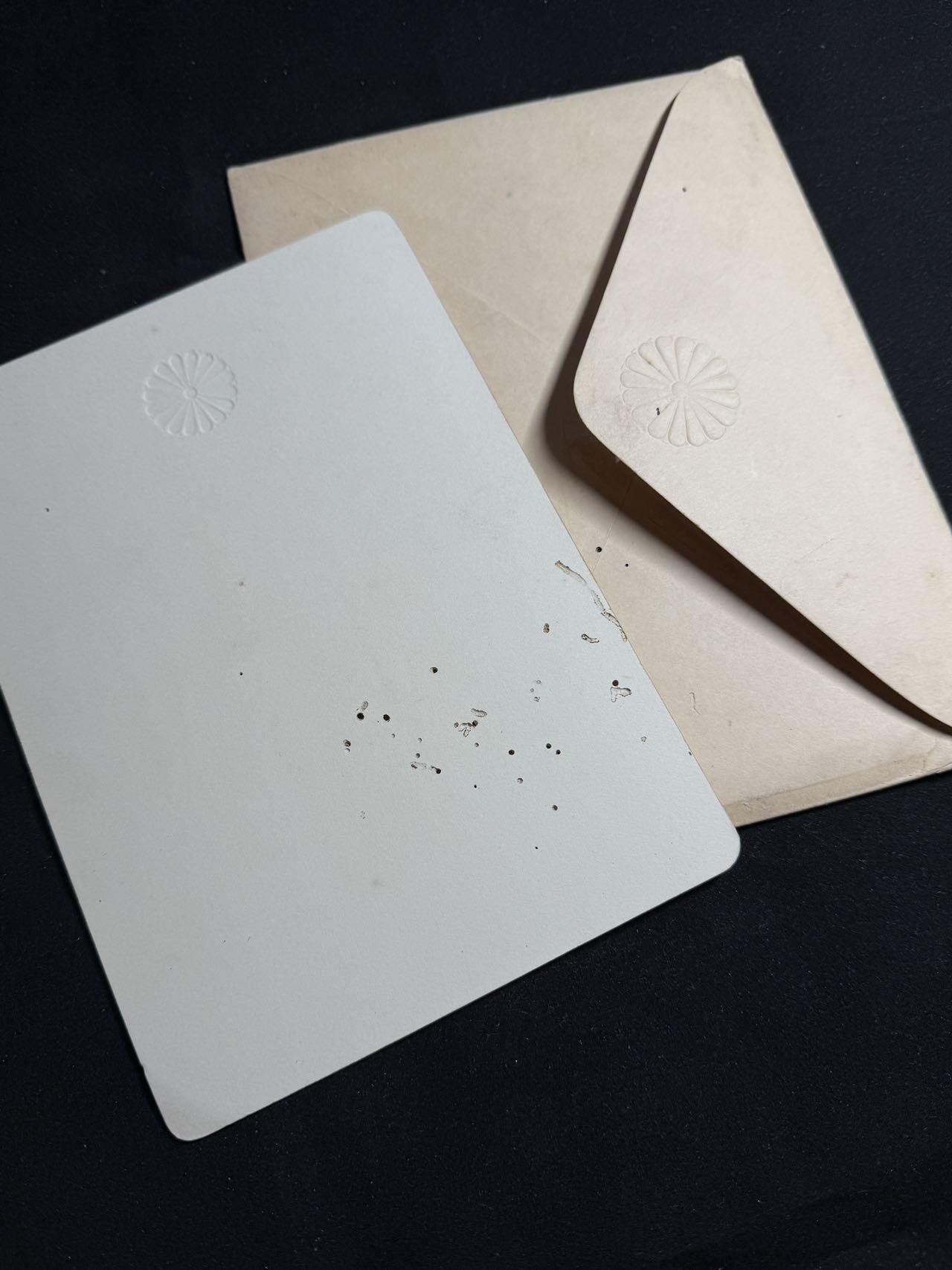 戎马世界章牌大赏第108期 日本宴会邀请函，授予大使馆三等书记官大野守卫，有得主详细百科，信封有虫蛀