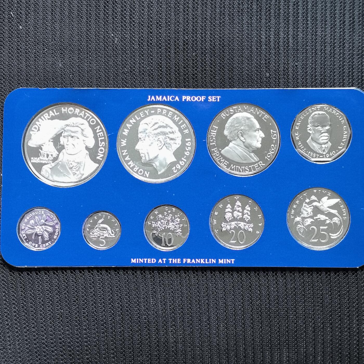 道一币馆币章第一百五十六场 原盒证 牙买加1962年精制套币九枚套 含大银币2枚