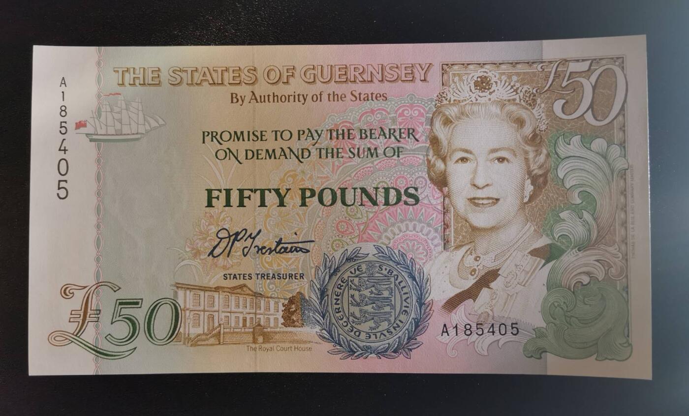 《艾美收藏》第221期-11.23周日黄金场精品荟萃 根西1994年A冠50镑最高值UNC 女王钞 Pick#59