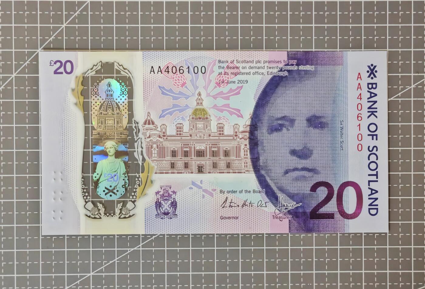 【礼羽收藏】🌏世界钱币拍卖第113期 【AA首冠】欧洲，英国，苏格兰，2019年，20磅，全新UNC